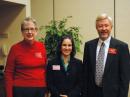 At the July 2012 meeting of the ARRL Board of Directors, President Kay Craigie, N3KN, and Southeastern Division Director Greg Sarratt, W4OZK, pose with Andrea Hartlage, KG4IUM. Hartlage retired from the Board effective August 1 because she has accepted a job in another division. [Steve Ford, WB8IMY, photo]